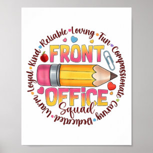 Poster Équipe de réception colorée Appréciation Quot