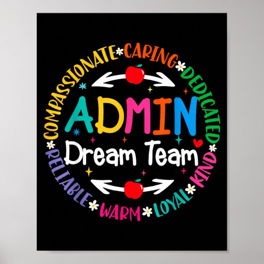 Poster Équipe de rêve admin retour à l'école direction (Devant)