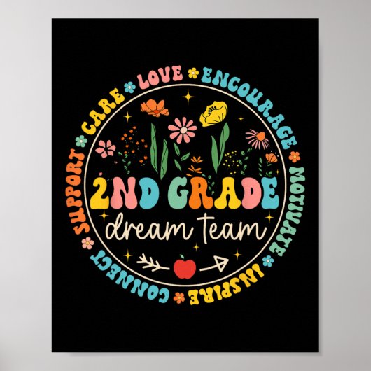 Poster Équipe de rêve de 2e année Ck à l'école Professeur (Devant)