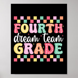 Poster Équipe de rêve de quatrième année Enseignante Femm