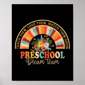 Poster Équipe de rêve préscolaire rétro groovy Byck à l'é