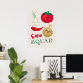 Poster Équipe de salsa mignonne Illustration de légume (Bureau à domicile)
