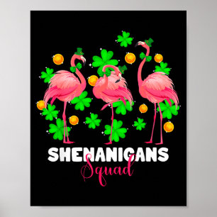 Poster équipe de shenanigans de la Saint-Patrick flamant