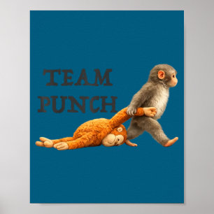 Poster Équipe de singe bébé frappe mème de singe drôle Bé