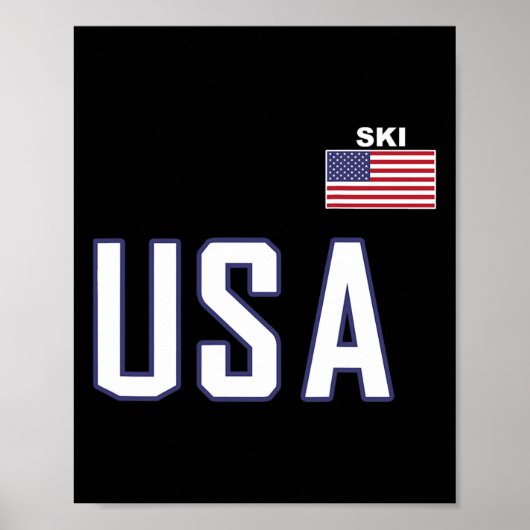 Poster Équipe de ski du drapeau américain Équipement de s (Devant)