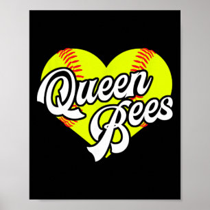 Poster Équipe de softball Queen Bees Ligue de T-ball pour
