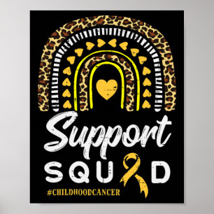 Poster Équipe de soutien arc-en-ciel léopard Enfance Canc
