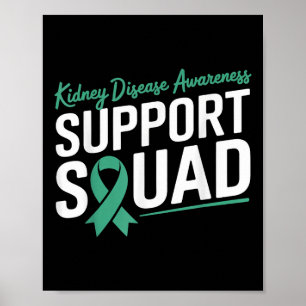 Poster Équipe De Soutien Au Ruban Vert Pour La Maladie Du