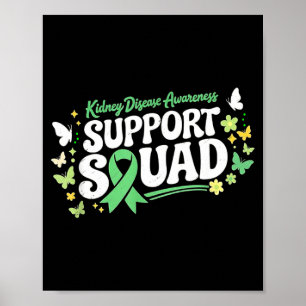 Poster Équipe de soutien au ruban vert pour la maladie ré