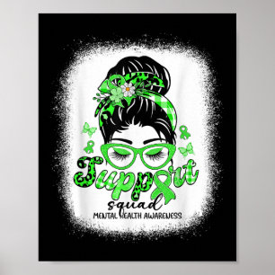 Poster Équipe de soutien chignon désordonné femmes sensib