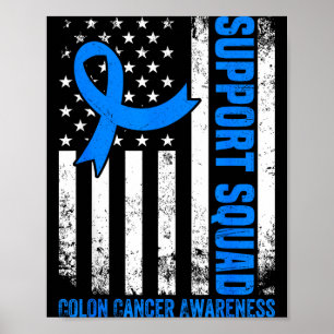 Poster Équipe de soutien drapeau américain États-Unis can