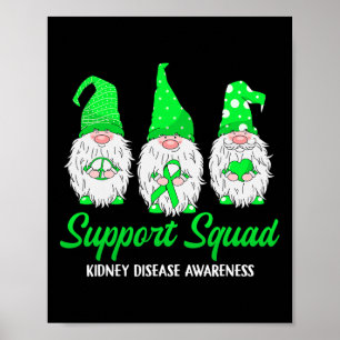 Poster Équipe de soutien du Gnome Green Ribbon Maladie du