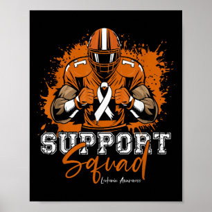 Poster Équipe de soutien Football Orange Ribbon Leukemia