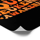 Poster Équipe de soutien Orange Ruban Leucémie Cancer du  (Coin)