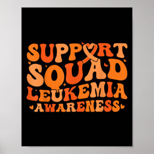 Poster Équipe de soutien Orange Ruban Leucémie Cancer du