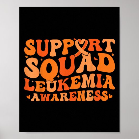 Poster Équipe de soutien Orange Ruban Leucémie Cancer du  (Devant)