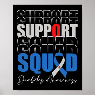 Poster Équipe de soutien Ruban bleu T1d Mois de sensibili