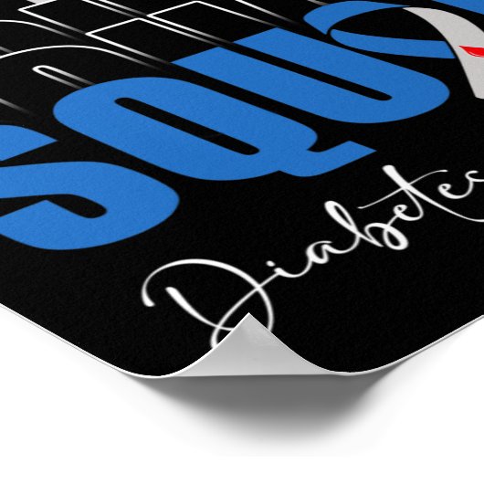 Poster Équipe de soutien Ruban bleu T1D Sensibilisation a (Coin)