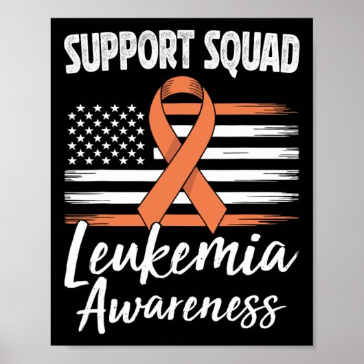 Poster Équipe de soutien Ruban orange de sensibilisation (Devant)
