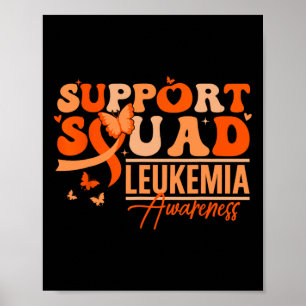 Poster Équipe de soutien Ruban orange Leucémie Cancer du