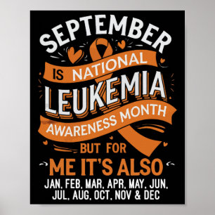 Poster Équipe de soutien Ruban orange Leucémie Cancer du