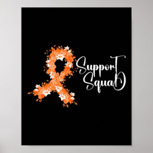 Poster Équipe de soutien Ruban orange Leucémie Cancer du