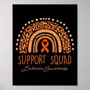 Poster Équipe de soutien Ruban orange Leucémie Cancer du