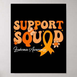 Poster Équipe de soutien Ruban orange Leucémie Cancer du