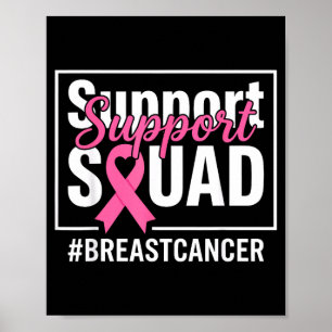 Poster Équipe de soutien ruban rose sensibilisation au ca