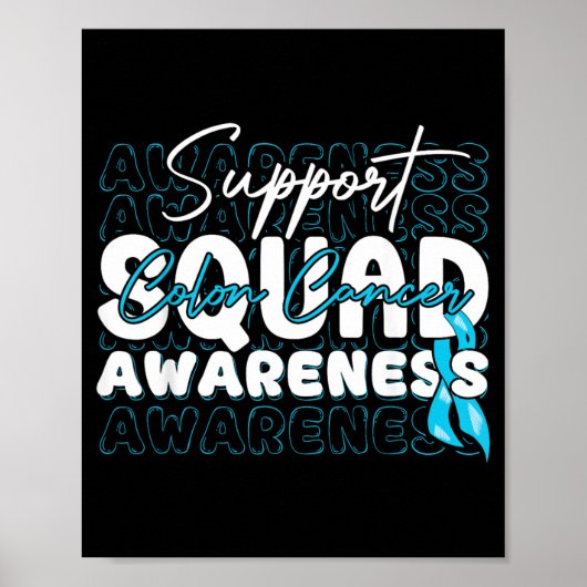 Poster Équipe de soutien Ruban sarcelle Sensibilisation a (Devant)