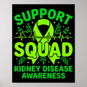 Poster Équipe de soutien Ruban vert Maladie rénale