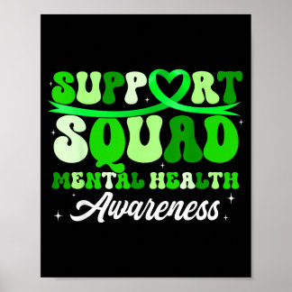 Poster Équipe de soutien Ruban vert pour la sensibilisati