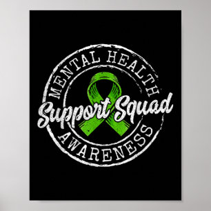 Poster Équipe de soutien Ruban vert Sensibilisation à la