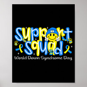 Poster Équipe de soutien sourire visage monde syndrome de