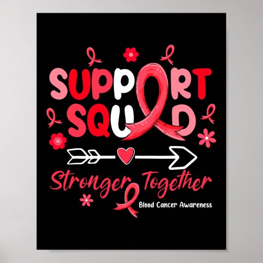 Poster Équipe de soutien super Rouge Ruban Sang Cancer Se (Devant)