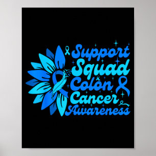 Poster Équipe de soutien tournesol colon bleu cancer