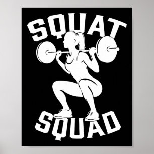 Poster Équipe de squat entraînement Partenaire Entraîneur