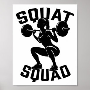 Poster Équipe de squat entraînement Partenaire Entraîneur