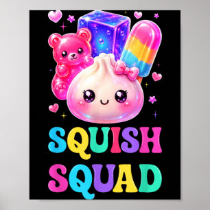 Poster Équipe de Squish Mignonne Kawaii Boulette Bonbon A