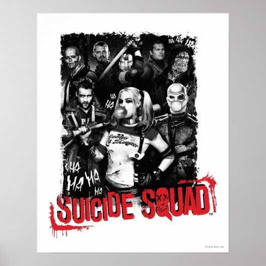 Poster Équipe de suicide | Grunge Group Photo (Devant)