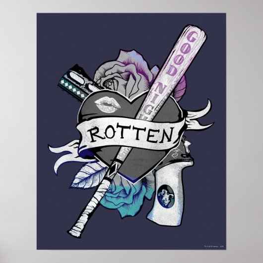 Poster Équipe de suicide | Harley Quinn "Rotten" Tattoo A (Devant)