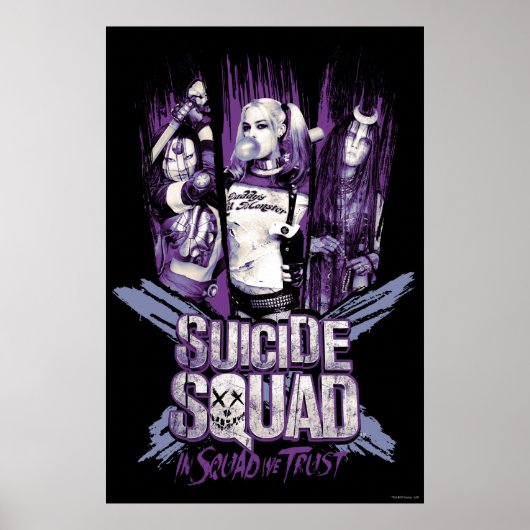 Poster Équipe de suicide | Squad Girls "In Squad We Trust (Devant)