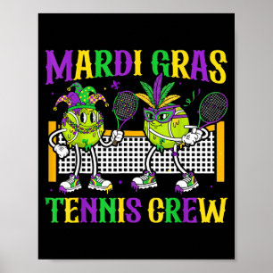 Poster Équipe de tennis Mardi Gras Crew Perles Masquées M