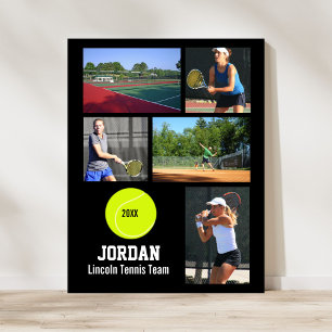 Poster Équipe de tennis personnalisée Photo Collage Nom d