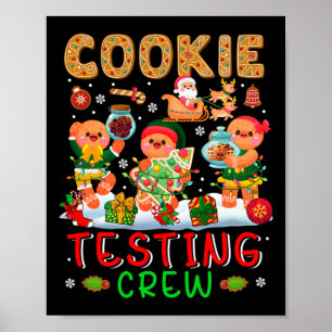 Poster Équipe de test de cookies Noël Trois cookies traîn