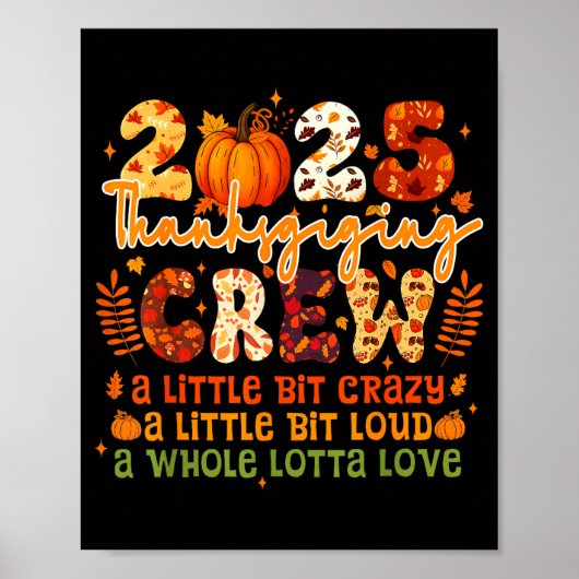 Poster Équipe de Thanksgiving 2025 Correspondance Drôle d (Devant)