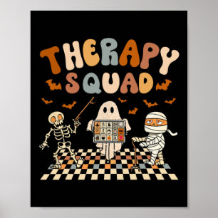 Poster Équipe de thérapie rétro Slp Ot Pt Team Halloween