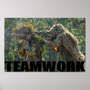 Poster Équipe de tireur isolé d'armée
