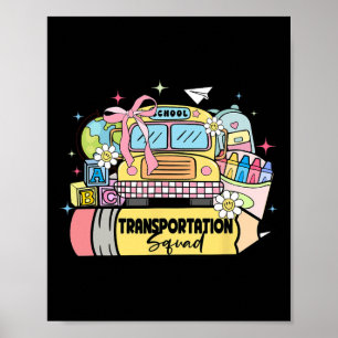 Poster Équipe de transport Retour à l'école Conducteur d'