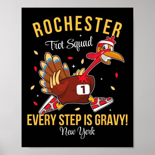 Poster Équipe de trot de dinde de Thanksgiving à Rocheste (Devant)